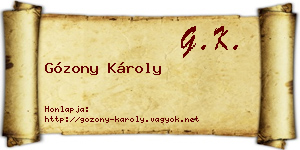 Gózony Károly névjegykártya